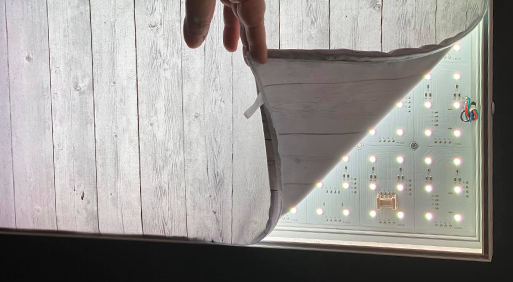Toile imprimée motif en rétro éclairage caisson lumineux