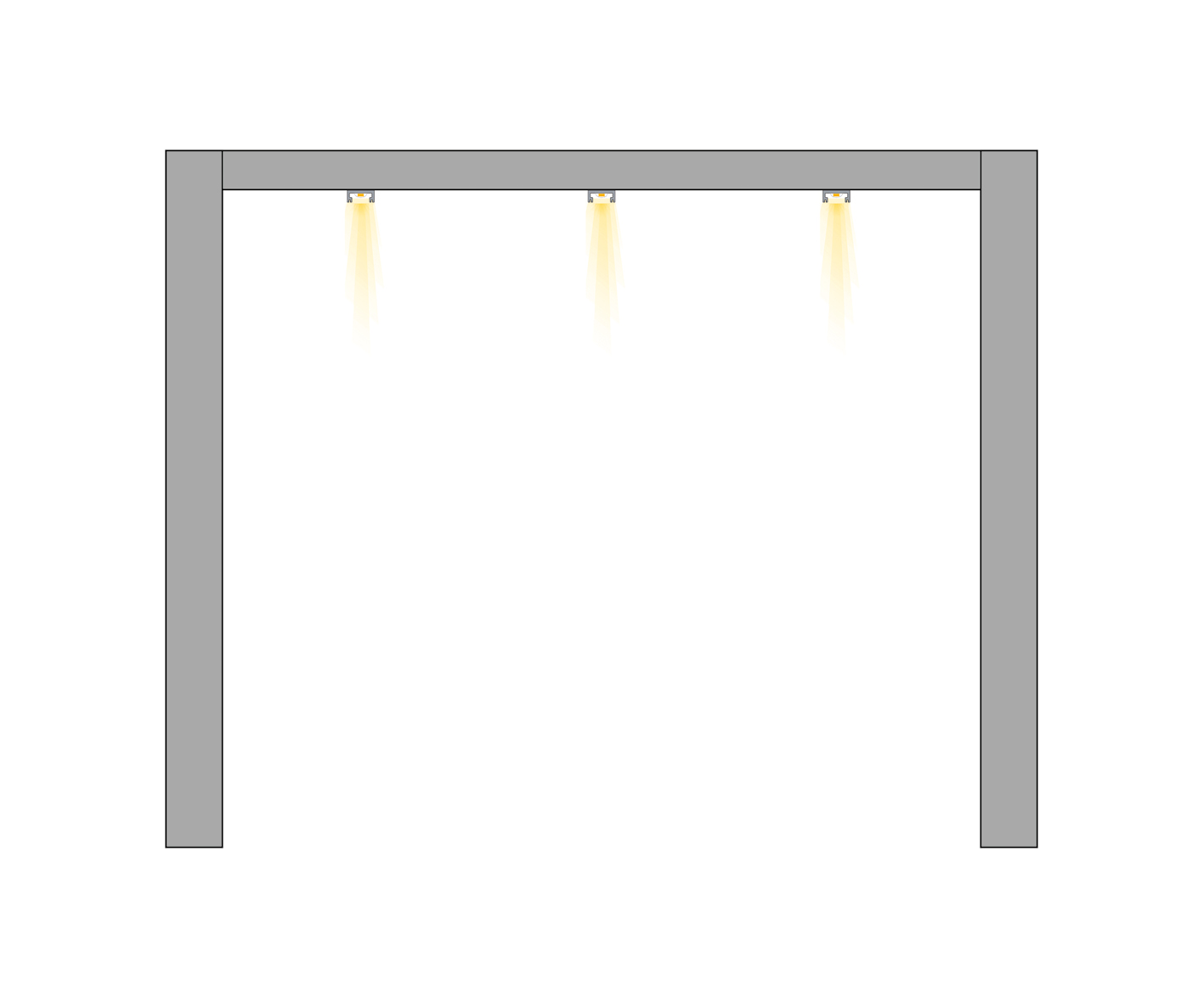 éclairage linéaire direct pergola