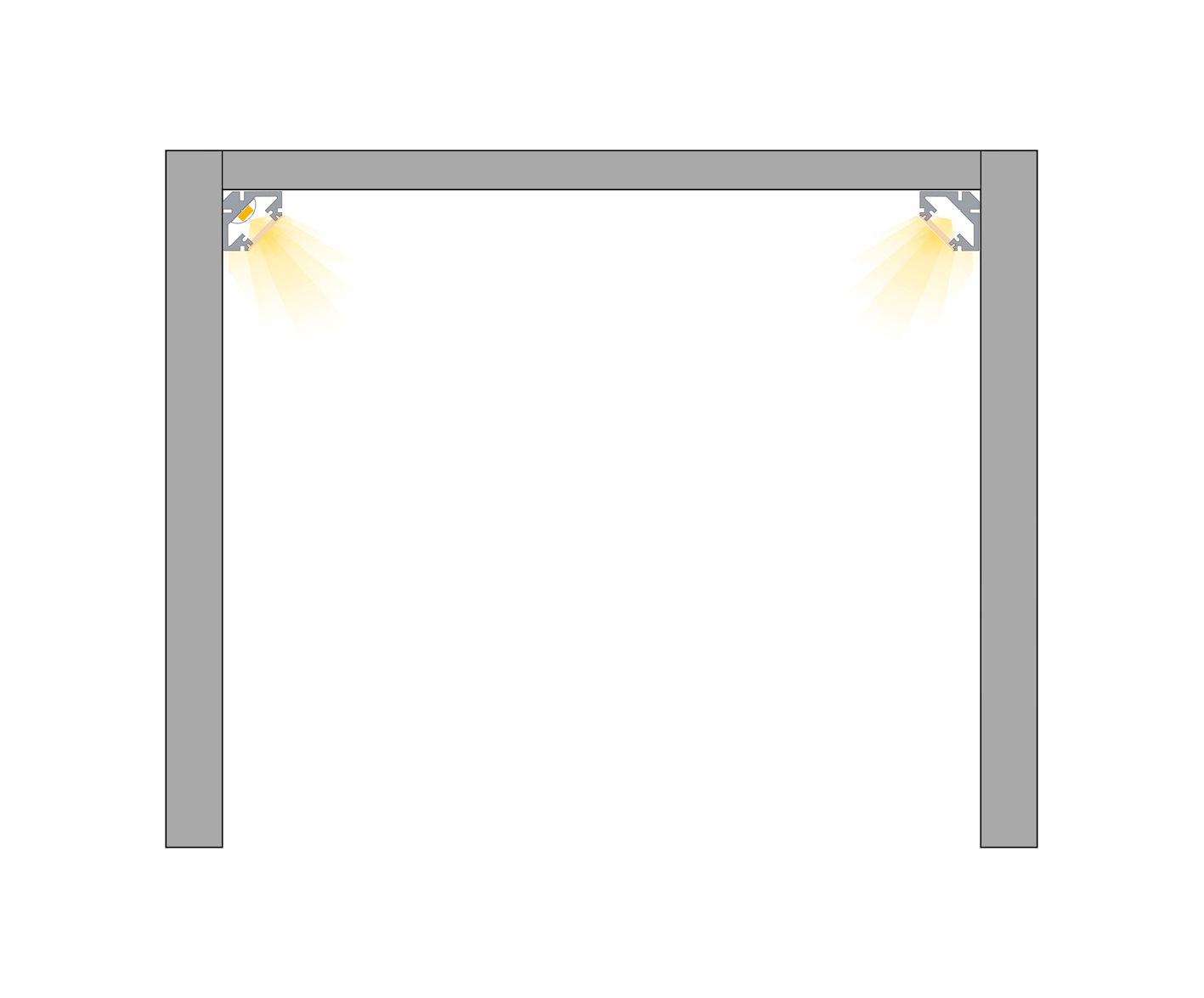 éclairage linéaire direct pergola